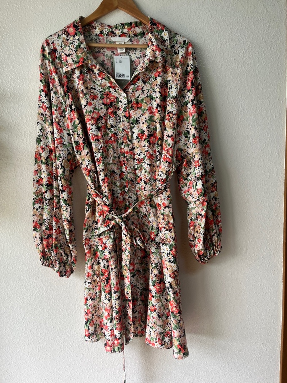 H&M Long Sleeve Floral Button Down Dress Plus Size 3X NWT